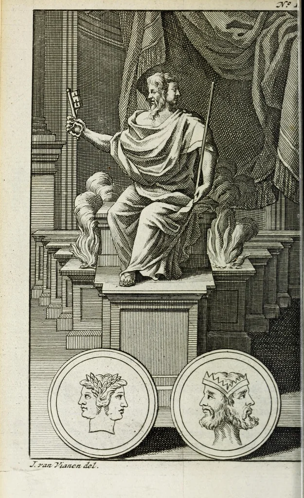 An illustration from Pantheum mythicum, seu, Fabulosa deorum historia : hoc epitomes eruditionis volumine breviter dilucidèque comprehensa, 1777, leaf 164