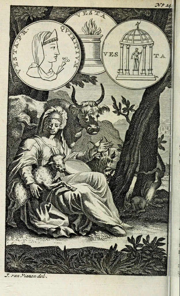 An illustration from Pantheum mythicum, seu, Fabulosa deorum historia : hoc epitomes eruditionis volumine breviter dilucidèque comprehensa, 1777, leaf 186