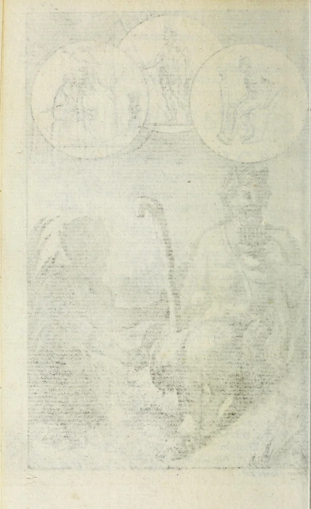 An illustration from Pantheum mythicum, seu, Fabulosa deorum historia : hoc epitomes eruditionis volumine breviter dilucidèque comprehensa, 1777, leaf 220