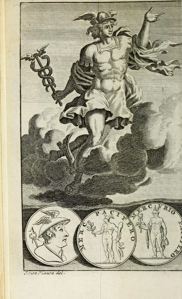 An illustration from Pantheum mythicum, seu, Fabulosa deorum historia : hoc epitomes eruditionis volumine breviter dilucidèque comprehensa, 1777, leaf 68