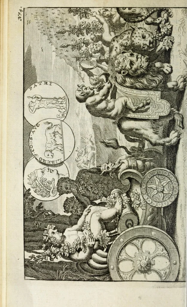 An illustration from Pantheum mythicum, seu, Fabulosa deorum historia : hoc epitomes eruditionis volumine breviter dilucidèque comprehensa, 1777, leaf 76