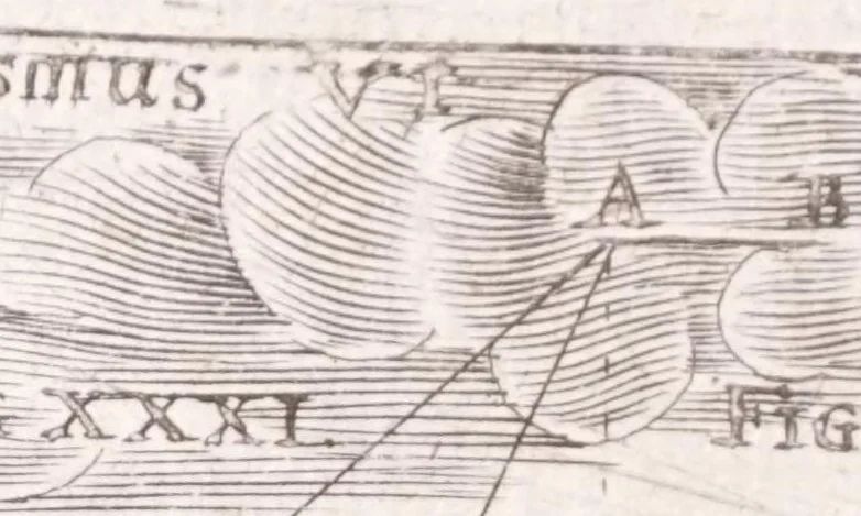 An illustration from Pantometrum Kircherianum, hoc est, Instrumentum geometricum novum à celeberrimo viro P. Athanasio Kirchero ante hac inventum : nunc decem libris, universam paenè practicam geometriam complectentibus explicatum, perspicuisque demonstrationibus illustratum, 1660, leaf 98
