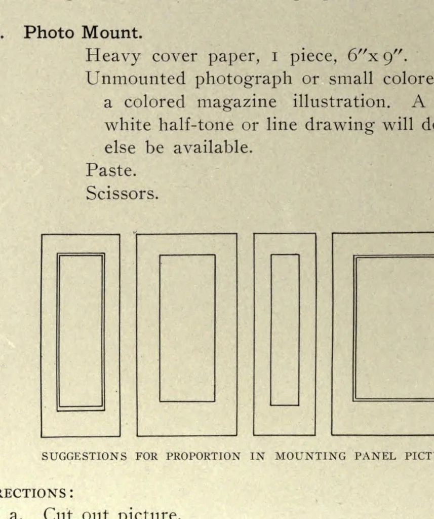 An illustration from Paper and cardboard construction : an analysis of the scope of paper and cardboard construction for primary grades of public schools...Book problems, box problems, card problems, envelope problems, 1913, leaf 104