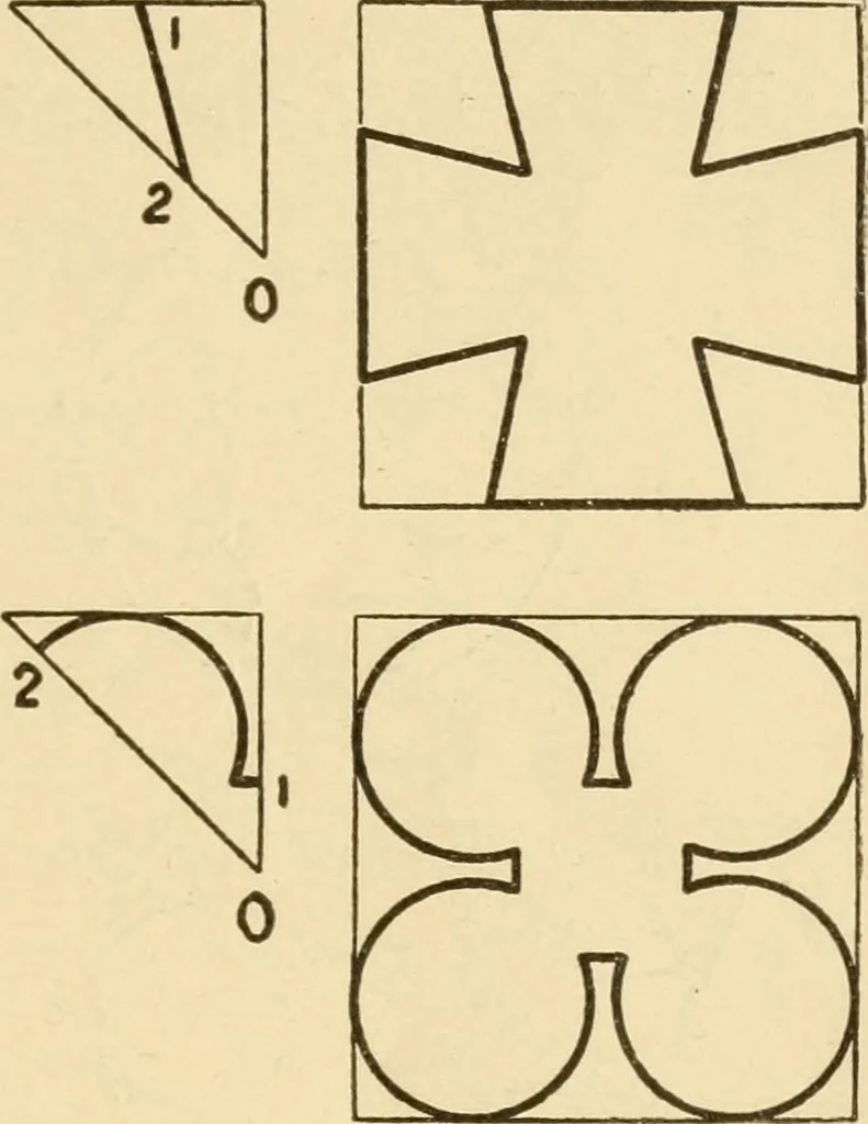 An illustration from Paper folding and cutting; a series of foldings and cuttings especially adapted to kindergartens and public schools, 1892, leaf 32