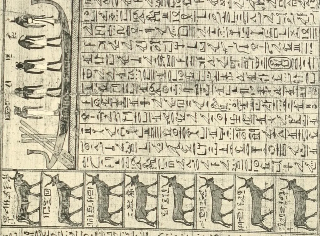 An illustration from Papyrus funéraires de la XXIe dynastie, 1914, leaf 64