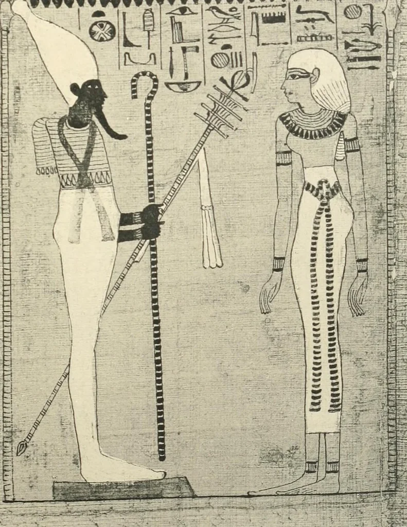 An illustration from Papyrus funéraires de la XXIe dynastie, 1914, leaf 74