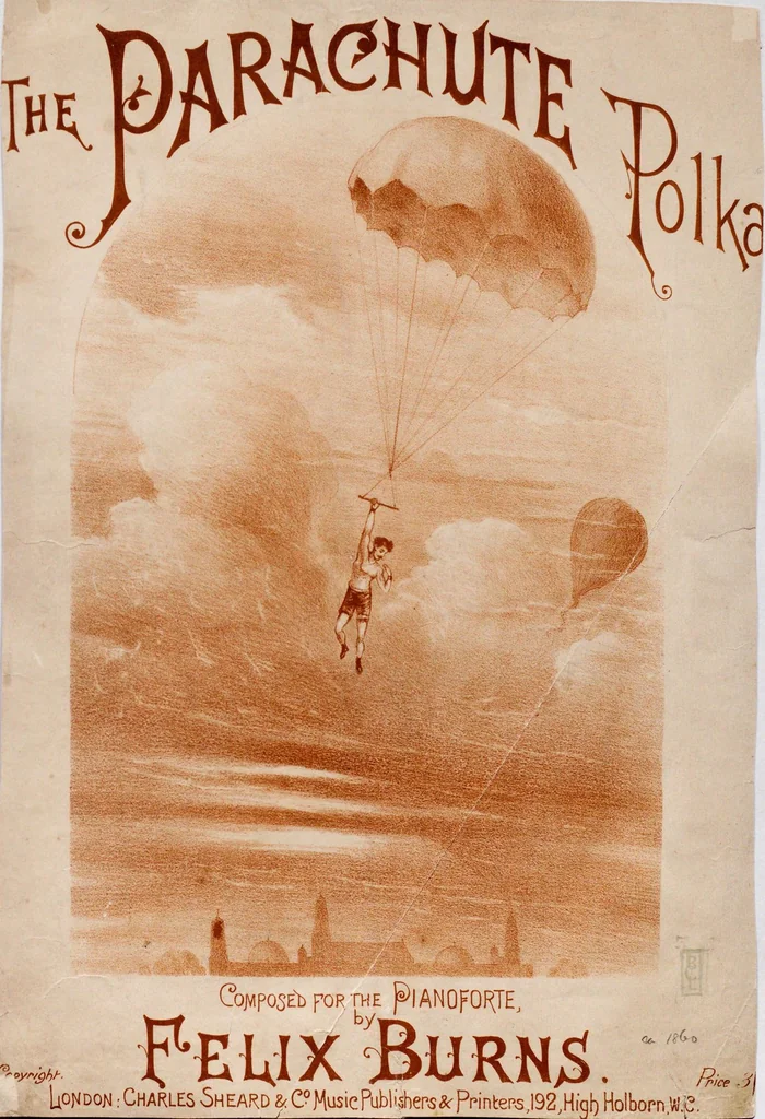 An illustration from The parachute : polka, 1888, leaf 1