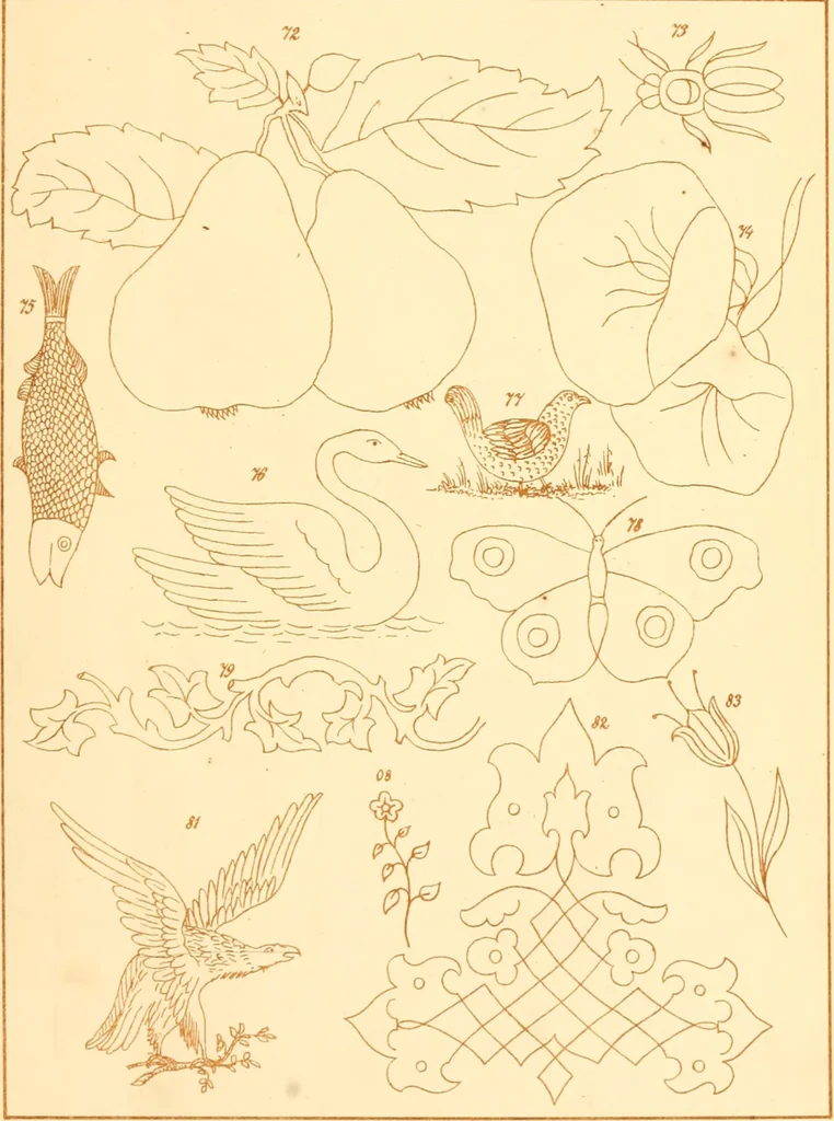 An illustration from The paradise of childhood: a manual for self-instruction in Friedrich Froebel's educational principles, and a practical guide to kinder-gartners, 1869, leaf 182