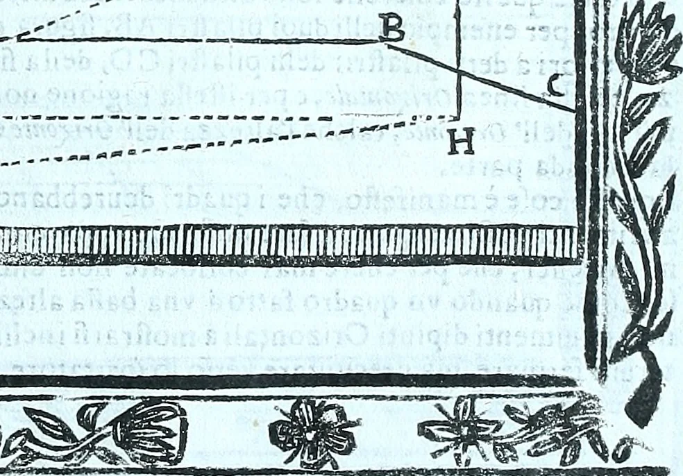 An illustration from Paradossi per pratticare la prospettiva senza saperla, fiori, per facilitare l'intelligenza, frvtti, per non operare alla cieca : cognitioni necessarie a pittori, scultori, architetti, ed à qualunque si diletta di disegno, 1672, leaf 34