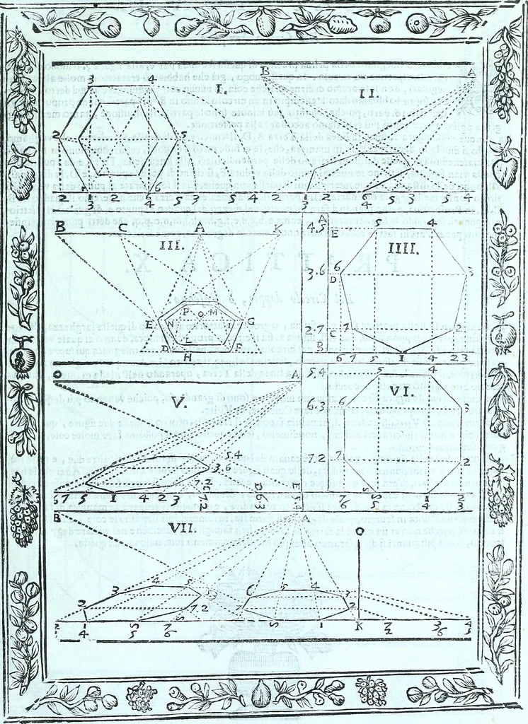An illustration from Paradossi per pratticare la prospettiva senza saperla, fiori, per facilitare l'intelligenza, frvtti, per non operare alla cieca : cognitioni necessarie a pittori, scultori, architetti, ed à qualunque si diletta di disegno, 1672, leaf 72