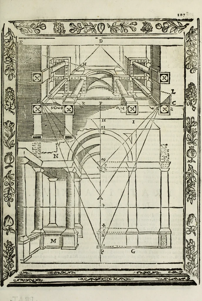 An illustration from Paradossi per pratticare la prospettiua senza saperla, fiori, per facilitare l'intelligenza, frutti, per non operare alla cieca : cognitioni necessarie à pittori, scultori, architetti, ed à qualunque si diletta di disegno, 1683, leaf 118