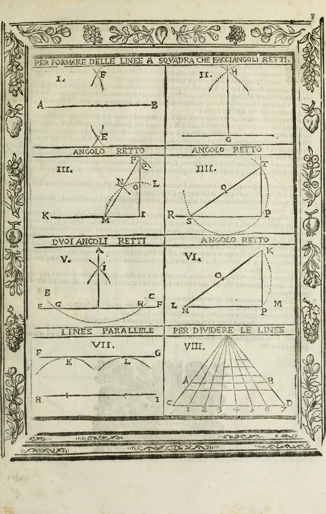 An illustration from Paradossi per pratticare la prospettiua senza saperla, fiori, per facilitare l'intelligenza, frutti, per non operare alla cieca : cognitioni necessarie à pittori, scultori, architetti, ed à qualunque si diletta di disegno, 1683, leaf 18