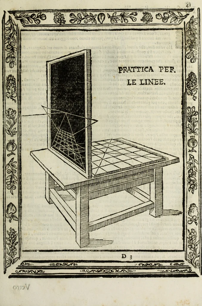 An illustration from Paradossi per pratticare la prospettiua senza saperla, fiori, per facilitare l'intelligenza, frutti, per non operare alla cieca : cognitioni necessarie à pittori, scultori, architetti, ed à qualunque si diletta di disegno, 1683, leaf 52