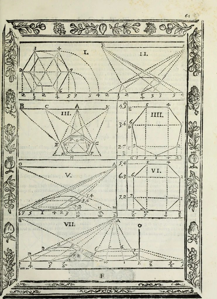 An illustration from Paradossi per pratticare la prospettiua senza saperla, fiori, per facilitare l'intelligenza, frutti, per non operare alla cieca : cognitioni necessarie à pittori, scultori, architetti, ed à qualunque si diletta di disegno, 1683, leaf 72