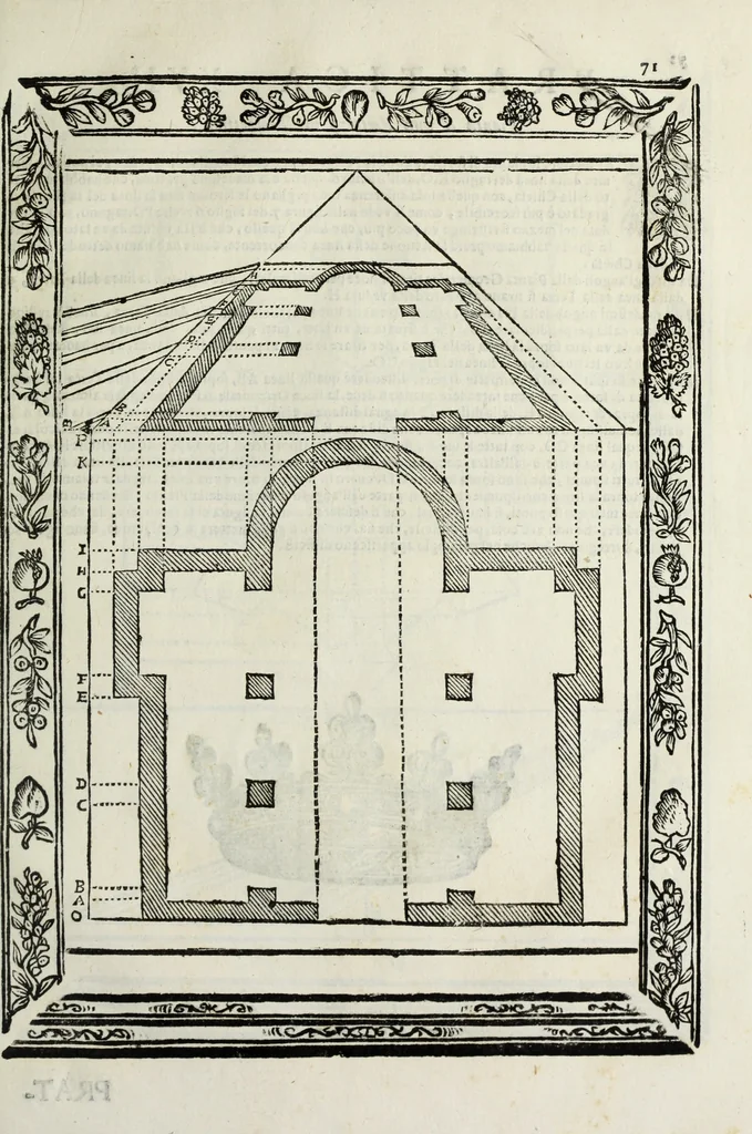 An illustration from Paradossi per pratticare la prospettiua senza saperla, fiori, per facilitare l'intelligenza, frutti, per non operare alla cieca : cognitioni necessarie à pittori, scultori, architetti, ed à qualunque si diletta di disegno, 1683, leaf 82