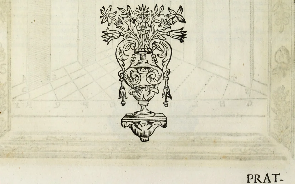 An illustration from Paradossi per pratticare la prospettiua senza saperla, fiori, per facilitare l'intelligenza, frutti, per non operare alla cieca : cognitioni necessarie à pittori, scultori, architetti, ed à qualunque si diletta di disegno, 1683, leaf 99