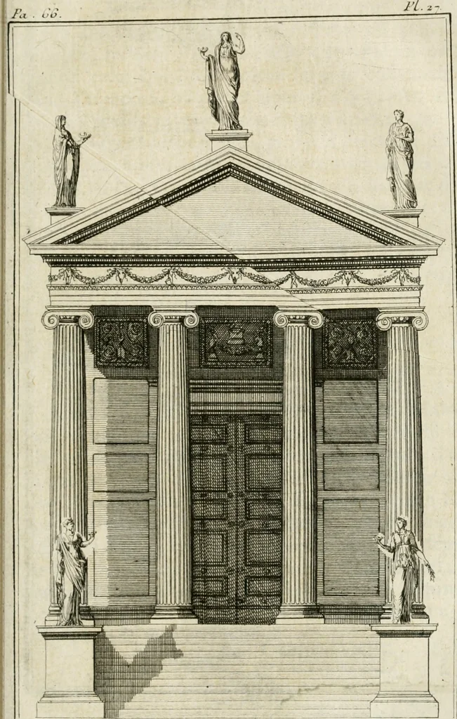 An illustration from Parallele de l'architecture antique avec la moderne : suivant les dix principaux auteurs qui ont écrit sur les cinq ordres, 1766, leaf 132