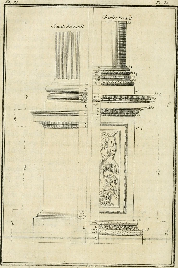 An illustration from Parallele de l'architecture antique avec la moderne : suivant les dix principaux auteurs qui ont écrit sur les cinq ordres, 1766, leaf 137
