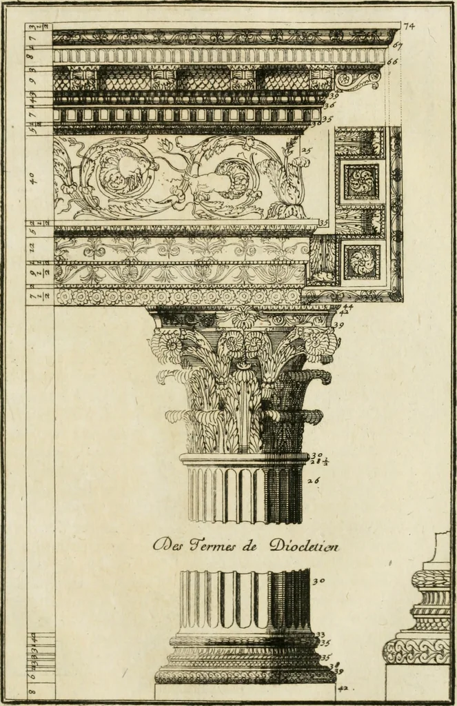 An illustration from Parallele de l'architecture antique avec la moderne : suivant les dix principaux auteurs qui ont écrit sur les cinq ordres, 1766, leaf 154