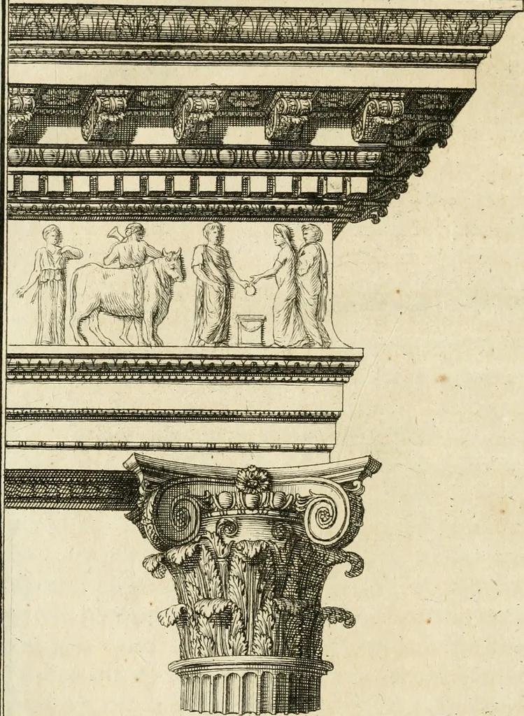 An illustration from Parallele de l'architecture antique avec la moderne : suivant les dix principaux auteurs qui ont écrit sur les cinq ordres, 1766, leaf 219