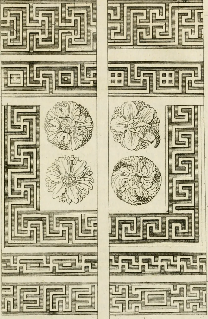 An illustration from Parallele de l'architecture antique avec la moderne : suivant les dix principaux auteurs qui ont écrit sur les cinq ordres, 1766, leaf 244