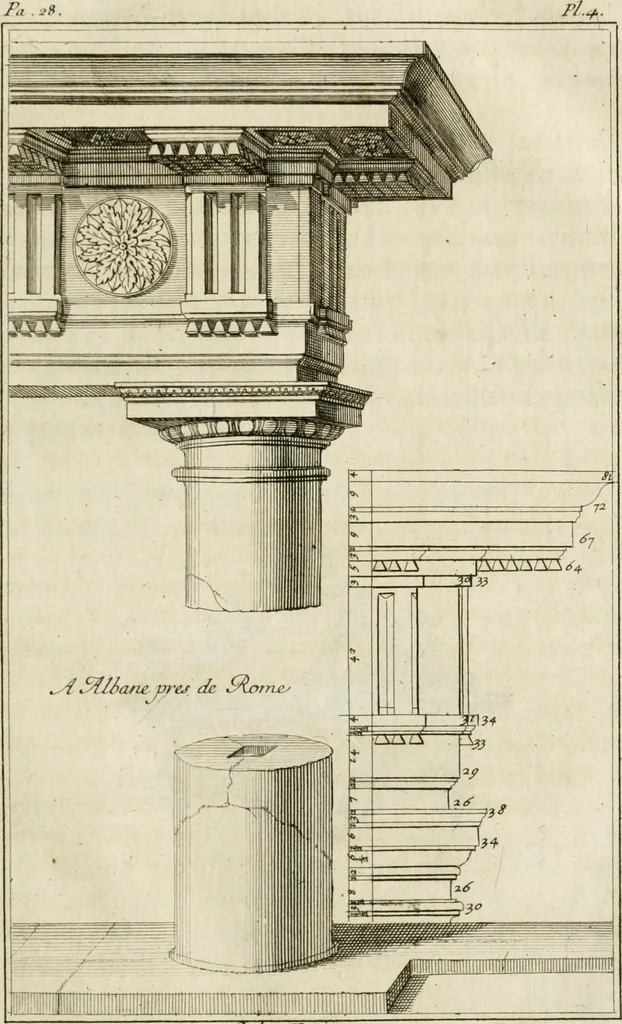 An illustration from Parallele de l'architecture antique avec la moderne : suivant les dix principaux auteurs qui ont écrit sur les cinq ordres, 1766, leaf 60