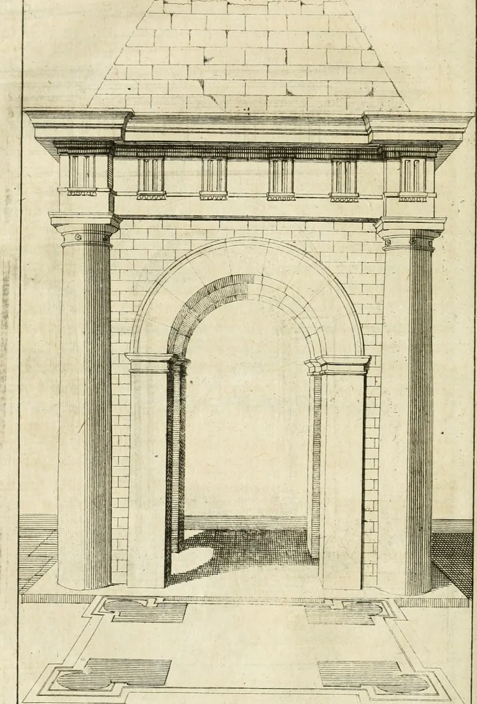 An illustration from Parallele de l'architecture antique avec la moderne : suivant les dix principaux auteurs qui ont écrit sur les cinq ordres, 1766, leaf 81