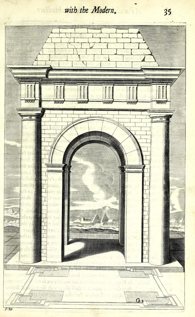 An illustration from A parallel of the antient architecture with the modern : in a collection of ten principal authors who have written upon the five orders ..., 1664, leaf 63