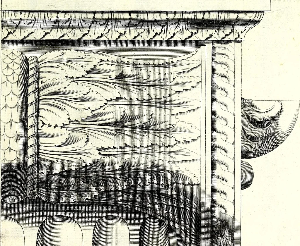 An illustration from A parallel of the antient architecture with the modern : in a collection of ten principal authors who have written upon the five orders ..., 1664, leaf 87