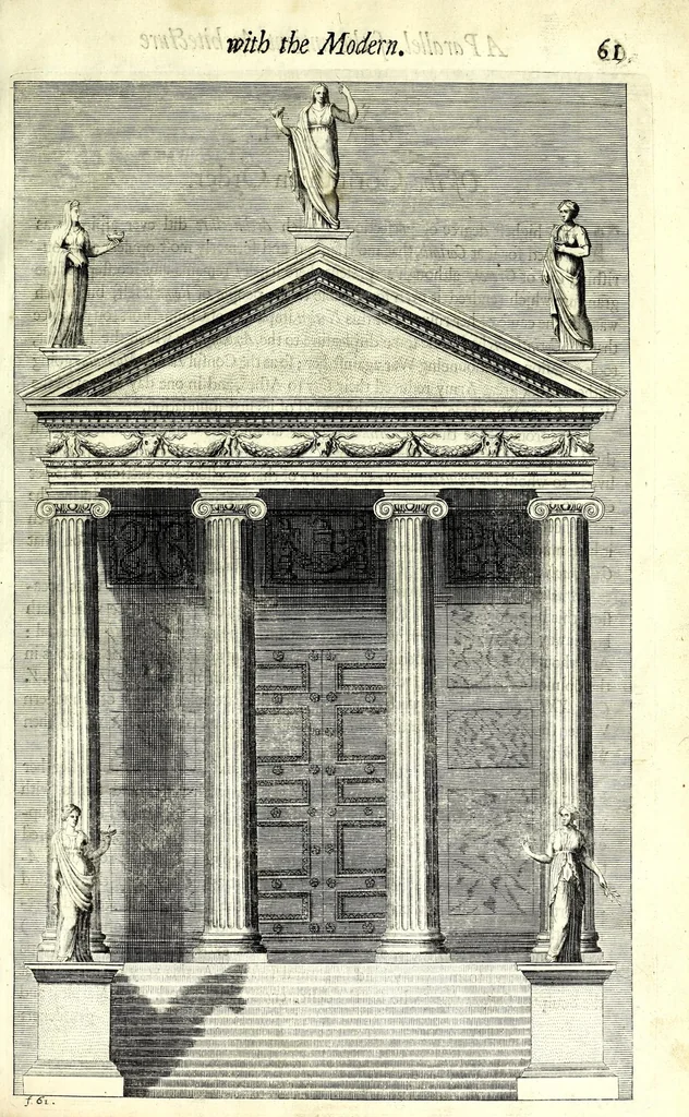 An illustration from A parallel of the antient architecture with the modern : in a collection of ten principal authors who have written upon the five orders ..., 1664, leaf 89