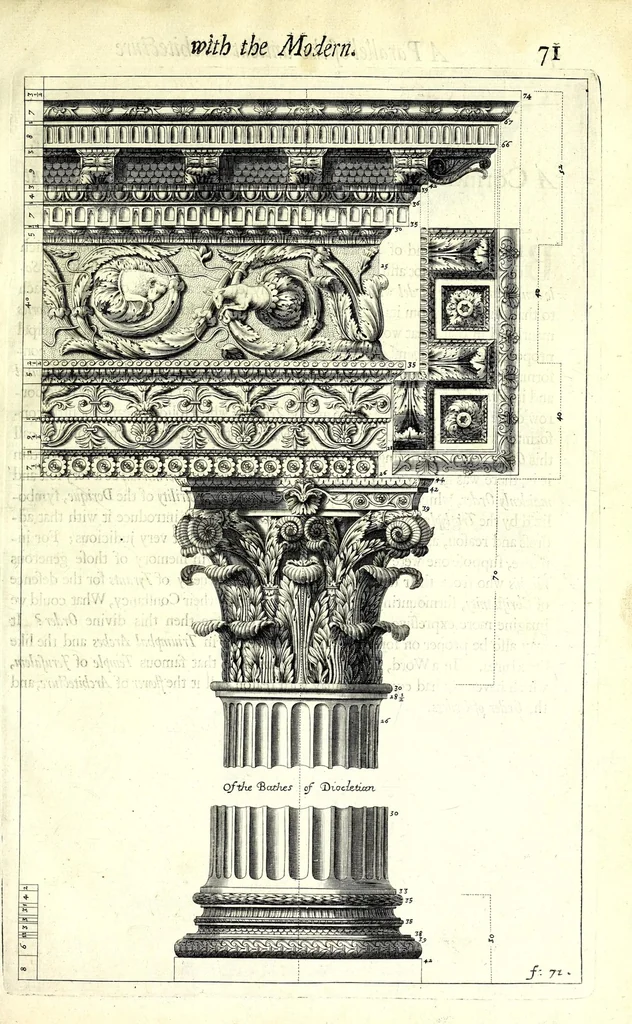 An illustration from A parallel of the antient architecture with the modern : in a collection of ten principal authors who have written upon the five orders ..., 1664, leaf 99