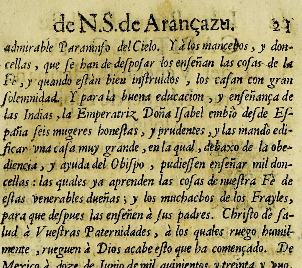 An illustration from Paranynfo celeste : historia de la mystica zarza, milagrosa imagen, y prodigioso santuario de Aranzazu, de religiosos observantes de nuetro [sic] serafico padre San Francisco en la provincia de Guipuzcoa, de la region de Cantabria,, 1690, leaf 175