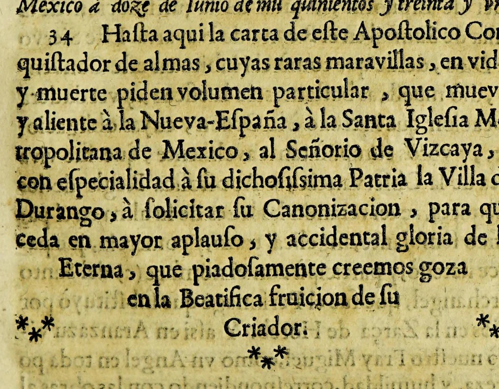 An illustration from Paranynfo celeste : historia de la mystica zarza, milagrosa imagen, y prodigioso santuario de Aranzazu, de religiosos observantes de nuetro [sic] serafico padre San Francisco en la provincia de Guipuzcoa, de la region de Cantabria,, 1690, leaf 175