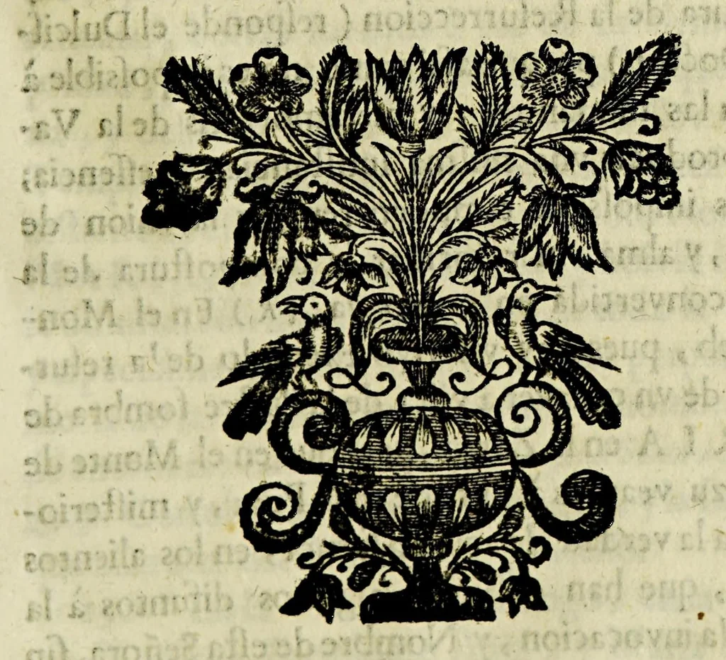 An illustration from Paranynfo celeste : historia de la mystica zarza, milagrosa imagen, y prodigioso santuario de Aranzazu, de religiosos observantes de nuetro [sic] serafico padre San Francisco en la provincia de Guipuzcoa, de la region de Cantabria,, 1690, leaf 355