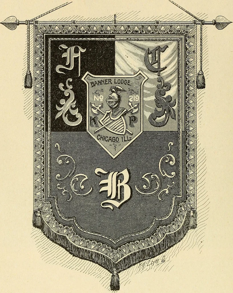 An illustration from Paraphernalia and supplies for subordinate lodges of the Knights of Pythias, in strict accordance with ritualistic requirements .., 1894, leaf 27