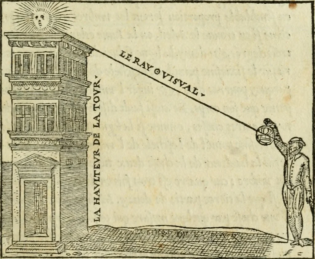 An illustration from Paraphrase de l'astrolabe, contenant Les principes de geometrie. La sphere. L'astrolabe, ou, declaration des choses celestes. Le miroir du monde, ou, exposition des parties de la terre, 1546, leaf 132