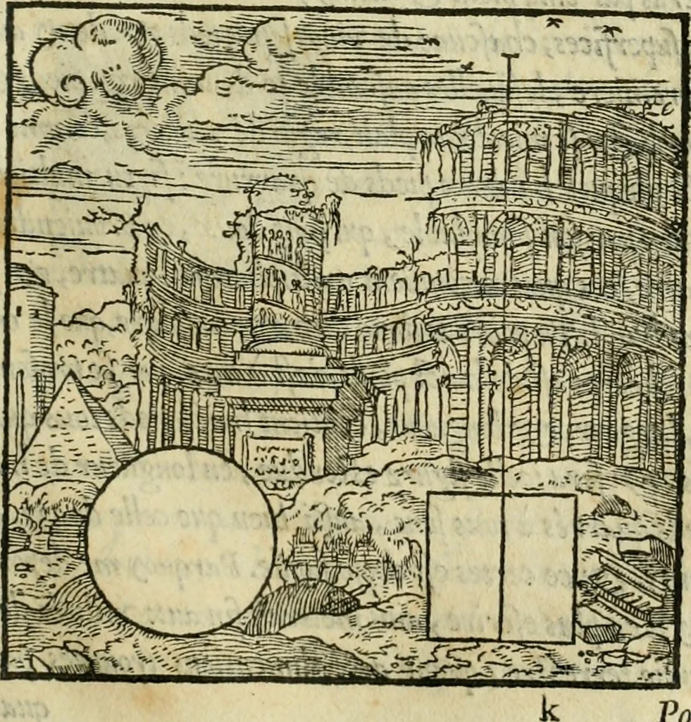 An illustration from Paraphrase de l'astrolabe, contenant Les principes de geometrie. La sphere. L'astrolabe, ou, declaration des choses celestes. Le miroir du monde, ou, exposition des parties de la terre, 1546, leaf 166