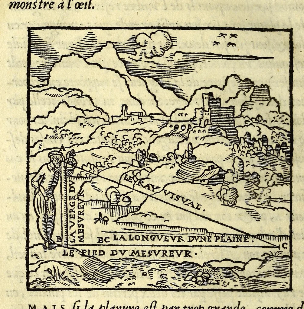 An illustration from Paraphrase de l'astrolabe, : contenant les principes de geometrie. La sphere. L'astrolabe, ou, declaration des choses celestes. Le miroir du monde, ou, exposition des parties de la terre, 1546, leaf 156