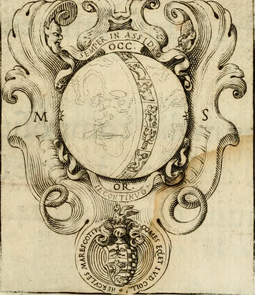 An illustration from Parere di Hercole Mariscotti patricio bolognese : se i concetti favolosi si debbano ammettere ne i corpi dell'imprese : problemma proposto nell' Academia de' Gelati all'istessa illustrissima Academia, 1613, leaf 94