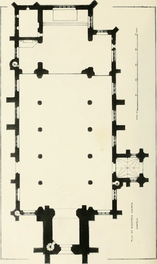 An illustration from Parish churches; being perspective views of English ecclesiastical structures: accompanied by plans drawn to a uniform scale, and letter-press descriptions, 1851, leaf 133