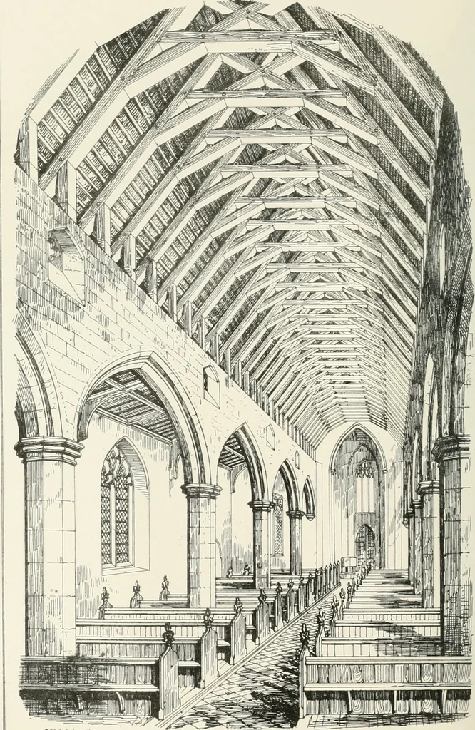 An illustration from Parish churches; being perspective views of English ecclesiastical structures: accompanied by plans drawn to a uniform scale, and letter-press descriptions, 1851, leaf 137