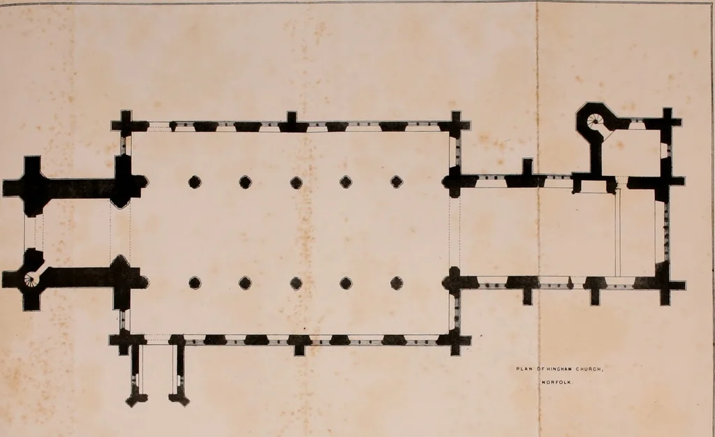 An illustration from Parish churches; being perspective views of English ecclesiastical structures: accompanied by plans drawn to a uniform scale, and letter-press descriptions, 1851, leaf 153