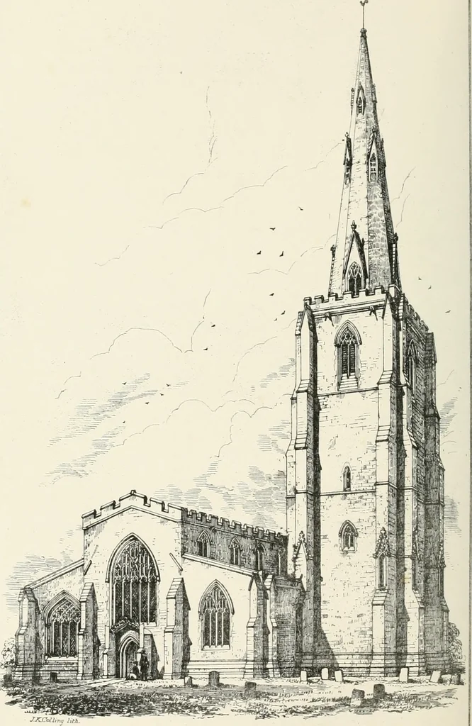 An illustration from Parish churches; being perspective views of English ecclesiastical structures: accompanied by plans drawn to a uniform scale, and letter-press descriptions, 1851, leaf 187