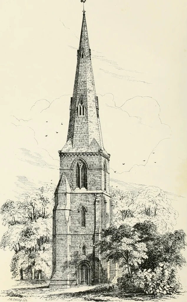 An illustration from Parish churches; being perspective views of English ecclesiastical structures: accompanied by plans drawn to a uniform scale, and letter-press descriptions, 1851, leaf 193