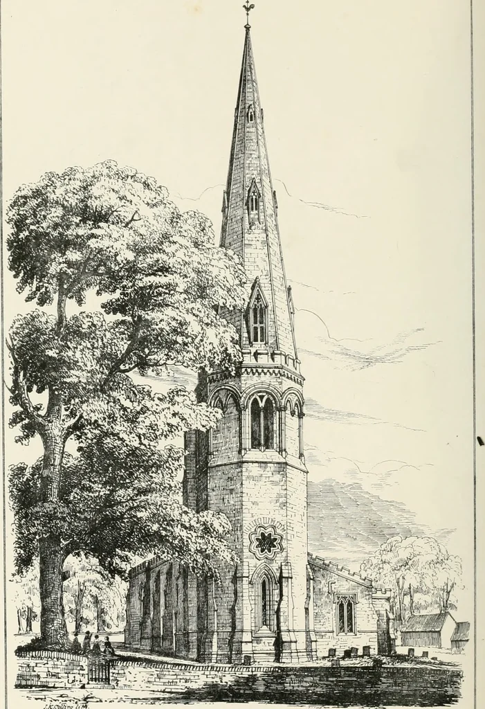 An illustration from Parish churches; being perspective views of English ecclesiastical structures: accompanied by plans drawn to a uniform scale, and letter-press descriptions, 1851, leaf 199