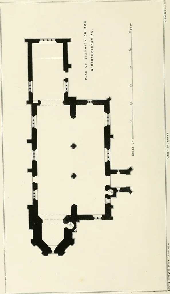 An illustration from Parish churches; being perspective views of English ecclesiastical structures: accompanied by plans drawn to a uniform scale, and letter-press descriptions, 1851, leaf 201