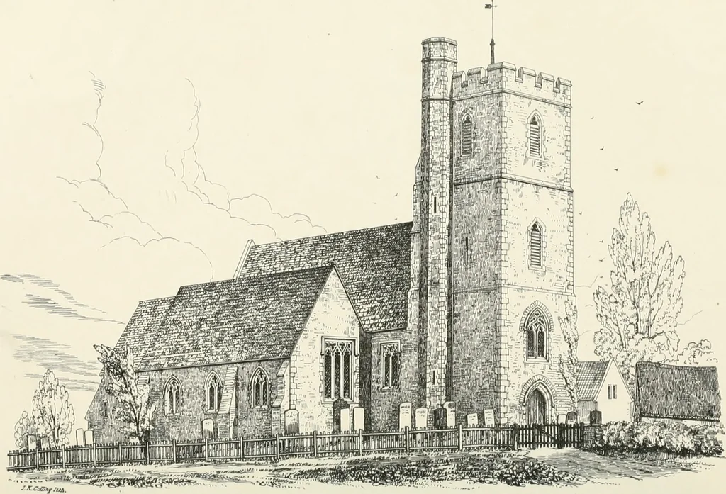 An illustration from Parish churches; being perspective views of English ecclesiastical structures: accompanied by plans drawn to a uniform scale, and letter-press descriptions, 1851, leaf 77