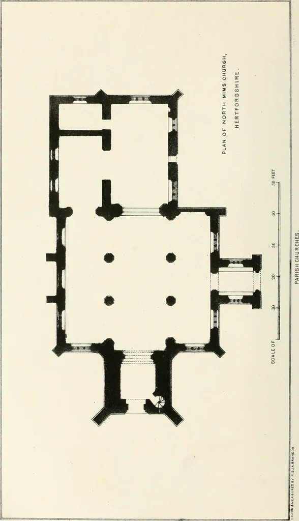 An illustration from Parish churches; being perspective views of English ecclesiastical structures: accompanied by plans drawn to a uniform scale, and letter-press descriptions, 1851, leaf 91
