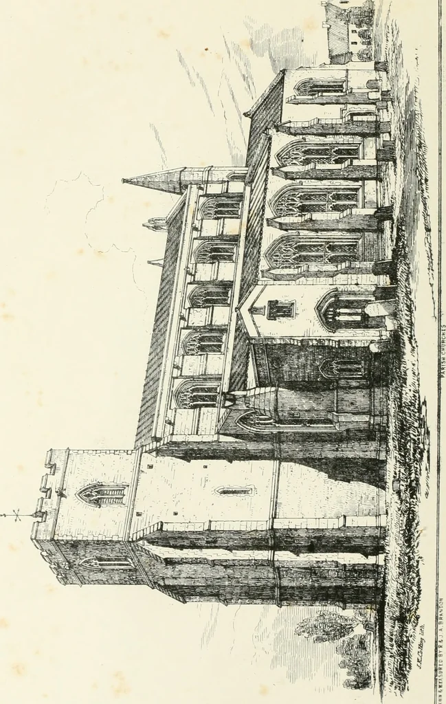 An illustration from Parish churches; being perspective views of English ecclesiastical structures: accompanied by plans drawn to a uniform scale, and letter-press descriptions, 1851, leaf 141