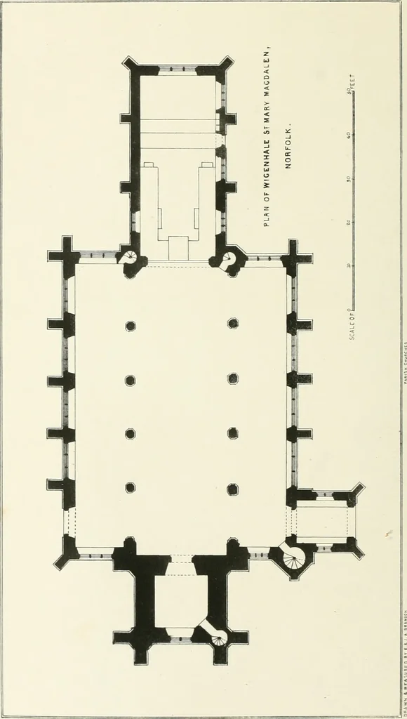 An illustration from Parish churches; being perspective views of English ecclesiastical structures: accompanied by plans drawn to a uniform scale, and letter-press descriptions, 1851, leaf 145